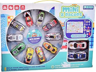 مجموعة سيارات للأطفال لساعات لا نهاية لها من الترفيه من المعايرجي، متعددة الألوان - 12 قطعة - موديل HS-232 258-17