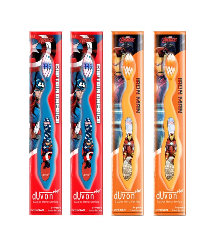 Duvon Plus Marvel Avenger Series toothbrush - Captain America and Iron Man (Pair of 2)-image-11