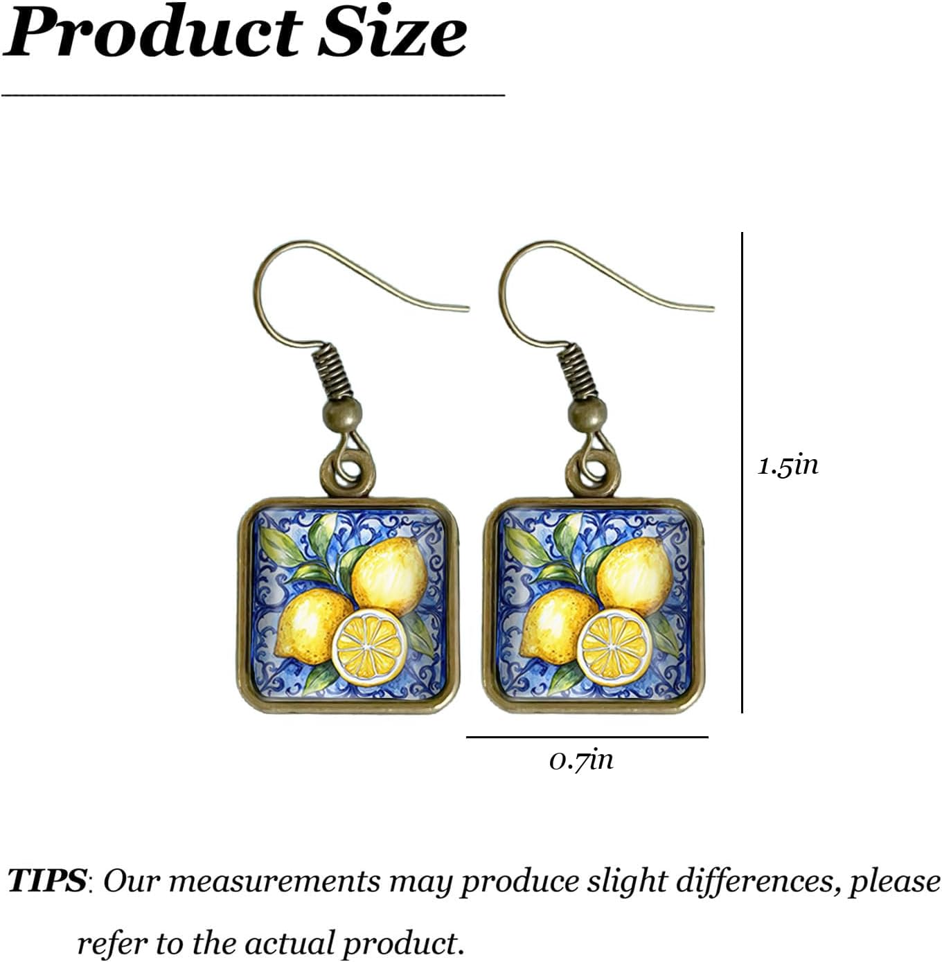 Lemon Earrings Orange Cute Fruit Earrings for Women Trendy Dainty Square Lime Earring Lemon Jewelry Accessories for Party Holiday Outfits Trendy Jewelry Gifts - Image 6