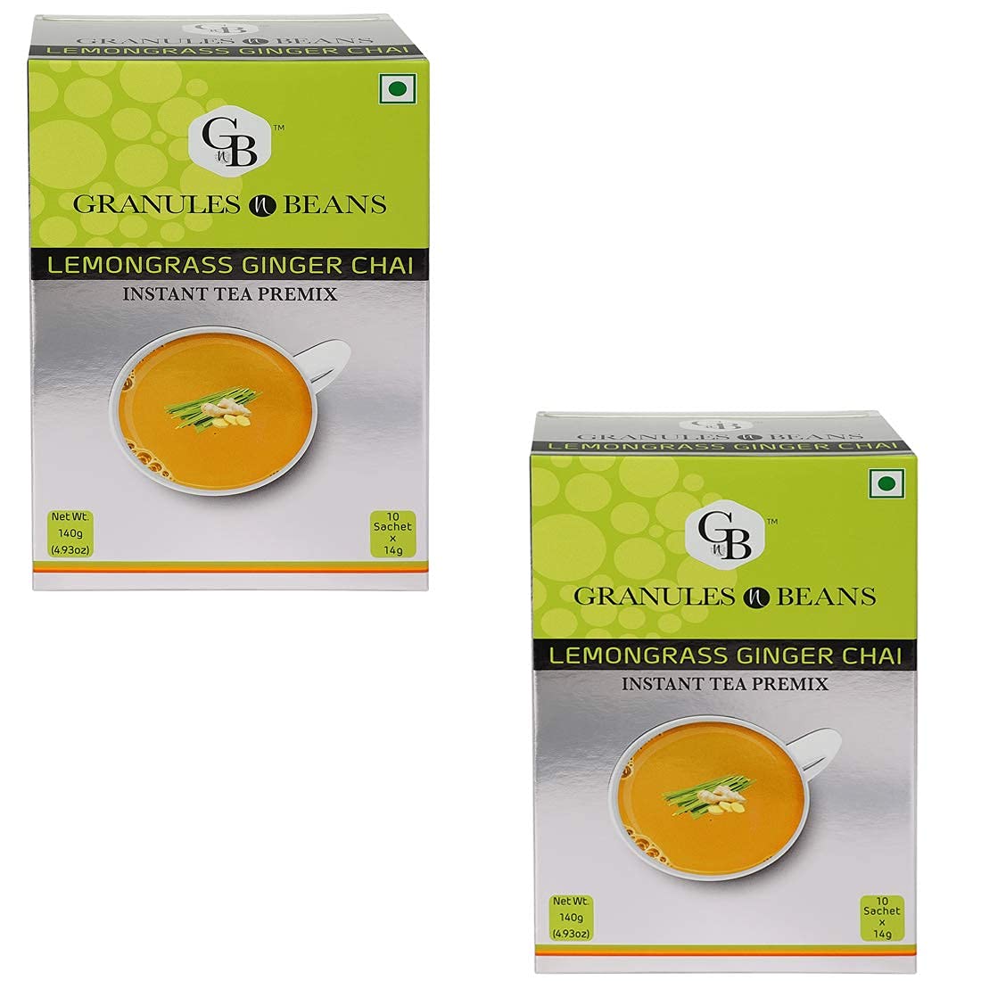 Granules n Beans Lemongrass Ginger Chai Instant tea Premix - (10 Sachet x 14g =140g) (Pack of 2) (B07F21PKHF) Amazon Price History, Amazon Price Tracker