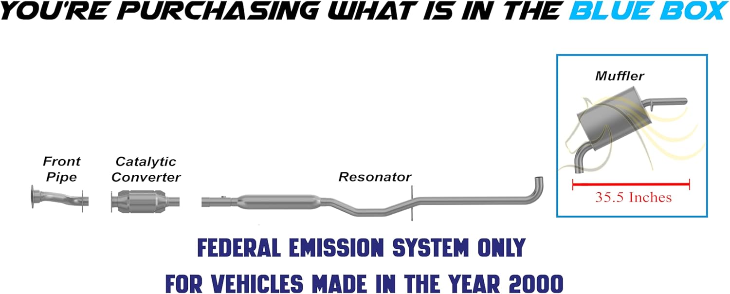Northeastern Exhaust Rear Muffler Compatible for 2000-2005 Buick LeSabre 3.8L, Stainless Steel, Free Clamp and Hanger Included, Automotive Replacement Part, Direct-Fit