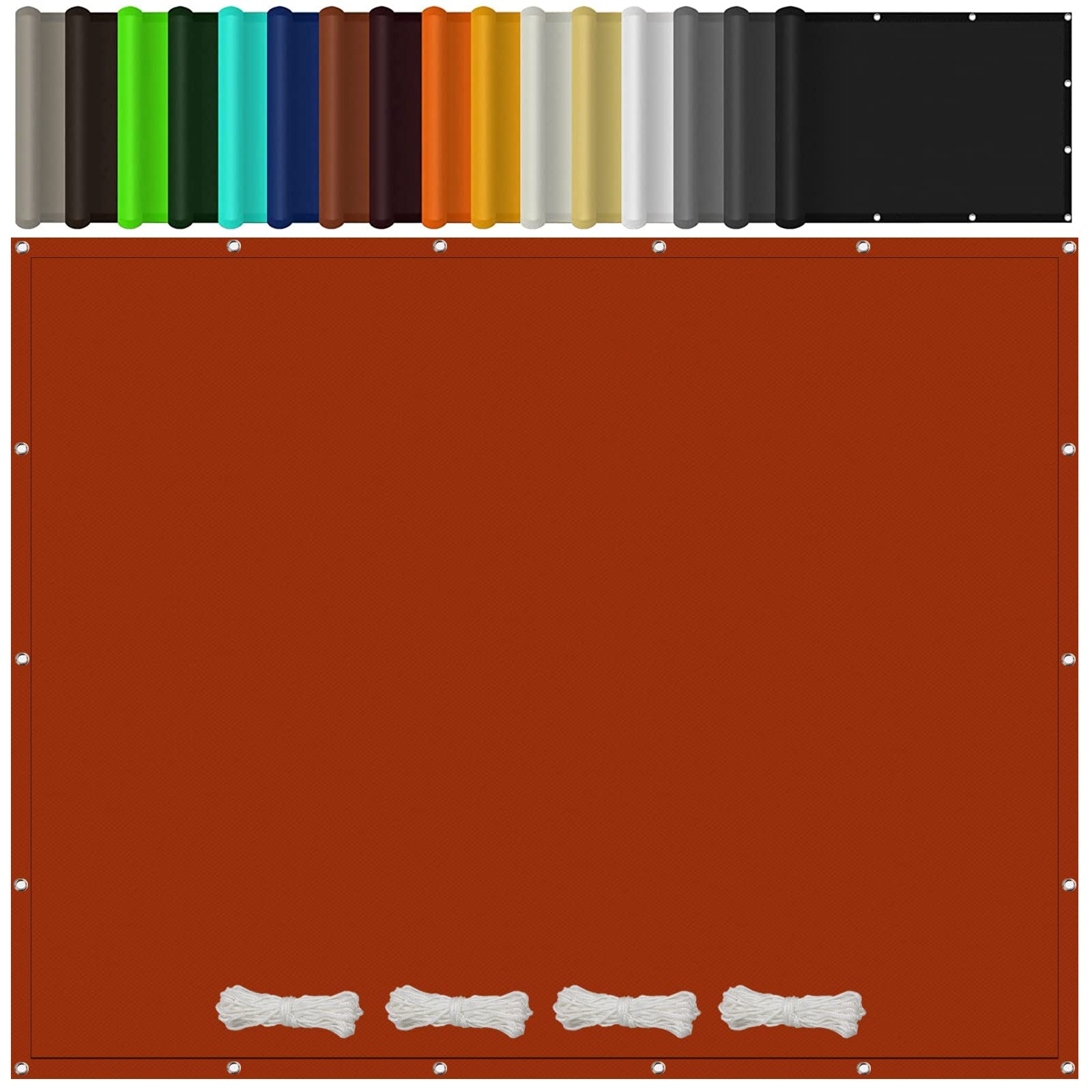Voile d'ombrage haut de gamme polyester bâche d'ombrage chic rouge rouille