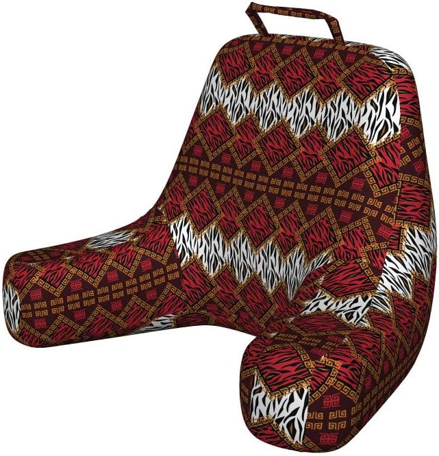 Ambesonne Savannah Reading Pillow Cover, Animal Skin Stripes as Diamond Shapes Pattern Wild Life Concept Native Art, Unstuffed Printed Bed Rest Case from Soft Fabric, Small, Red and Brown