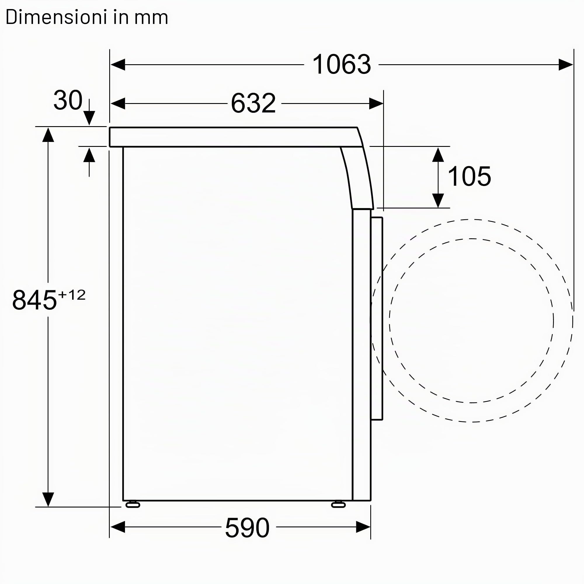 Siemens WU14UT70, Stiftung Warentest Test, lavatrice iQ500, carico frontale con capacità di 8 kg, 1400 giri/min, da incasso, speedPack L, programma per esterni, display LED simpleTouch