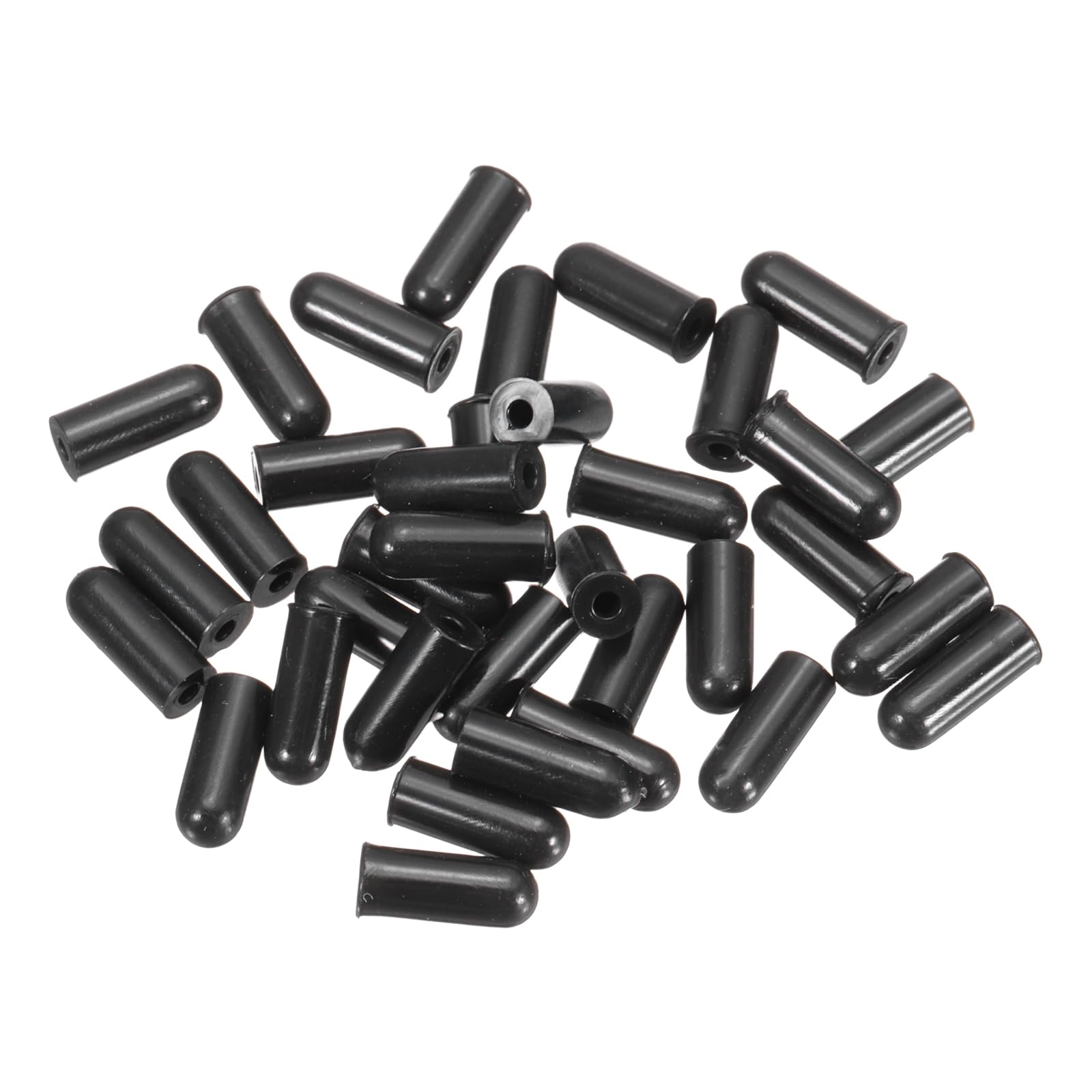 uxcell 40Pcs Silicone End Caps, 1.6mm(1/16") ID 8mm(5/16") Height Round Rubber Elastic Screw Thread Protectors Soft Flexible Screw Bolt Covers Caps