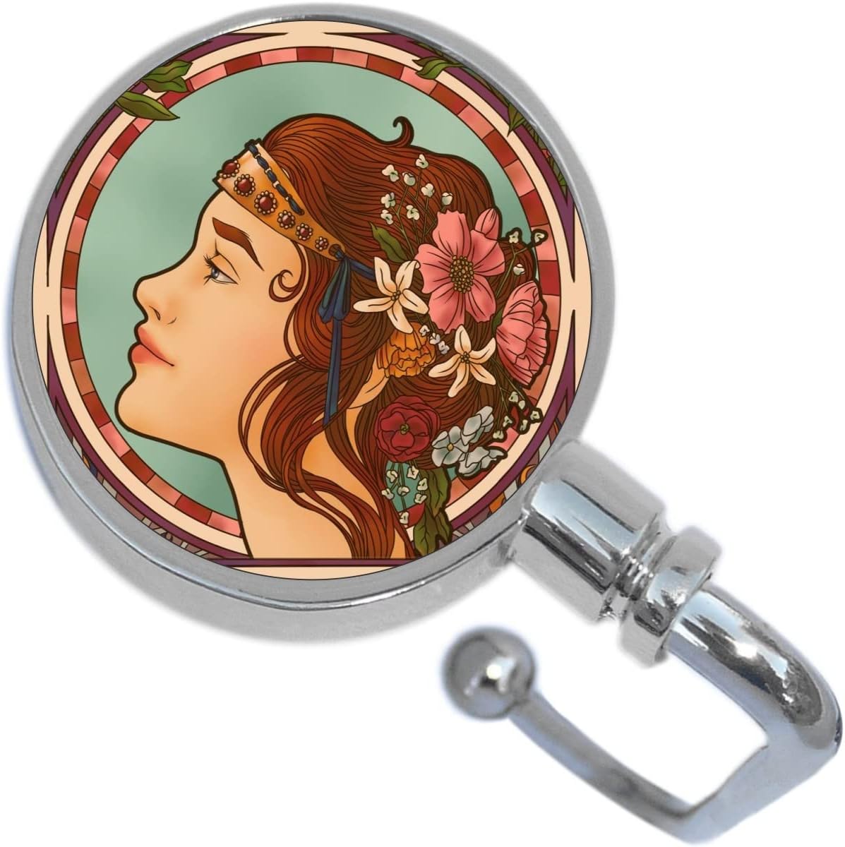 NewCharms Art Nouveau Flowers in Hair Classic Purse Hanger