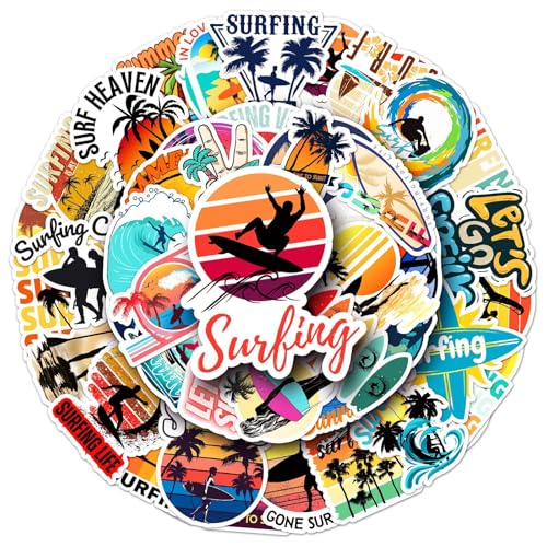 Affoto Quiksilver Lot de 50 autocollants de surf, multicolore, en polychlorure de vinyle, moderne, feuille d'autocollants, surface lisse, quiksilver