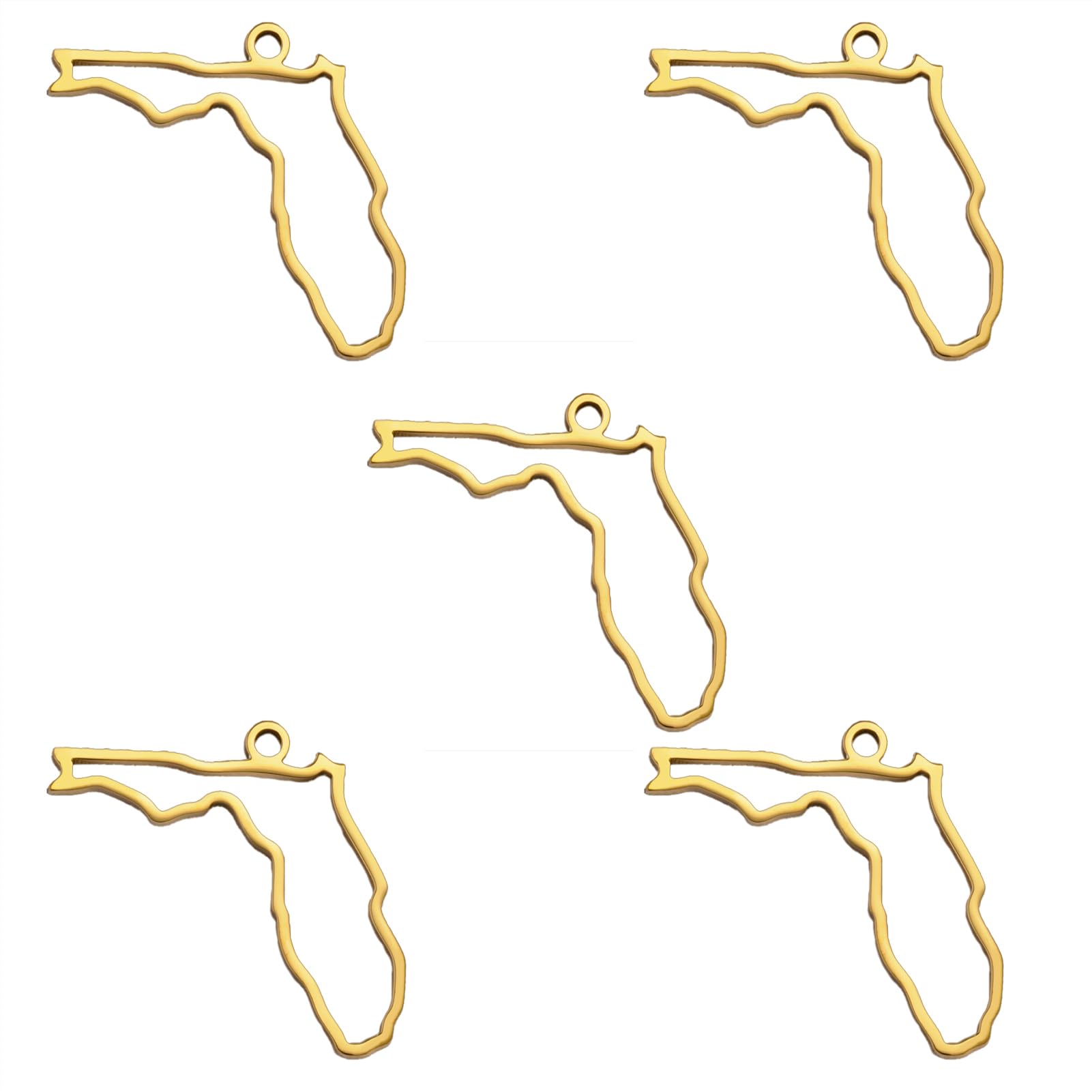 kkjoy 5Pcs Hollow Continents Maps of USA Pendant Charms for Jewelry Making and Crafting, Stainless Steel Mini Charm Craft Supplies Accessories for DIY