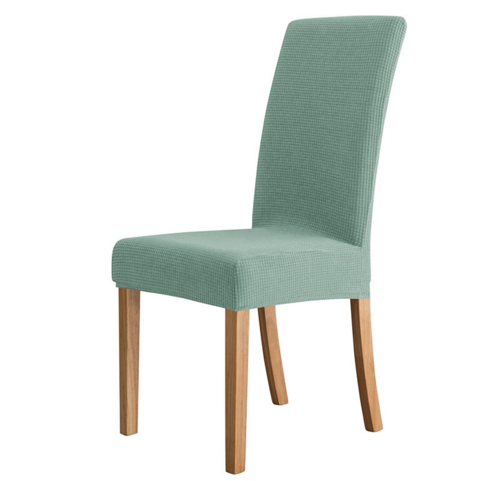 Housse de chaise grand dossier vert pour décoration de fête et repas de famille