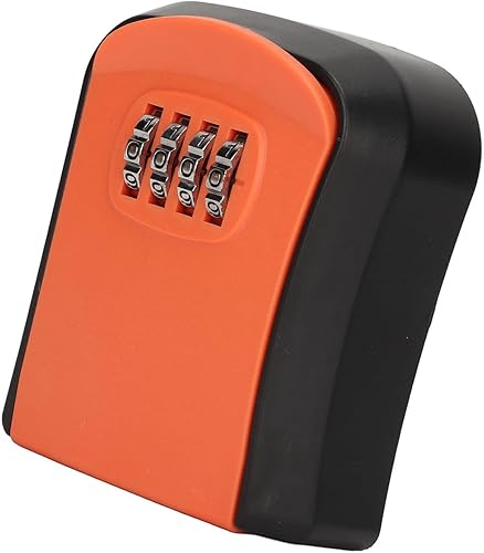 Miniatura 8 de Caja de seguridad con cerradura de llave de 4 dígitos, caja de bloqueo de combinación de 4 dígitos, portátil, para almacenamiento de llaves, montaje