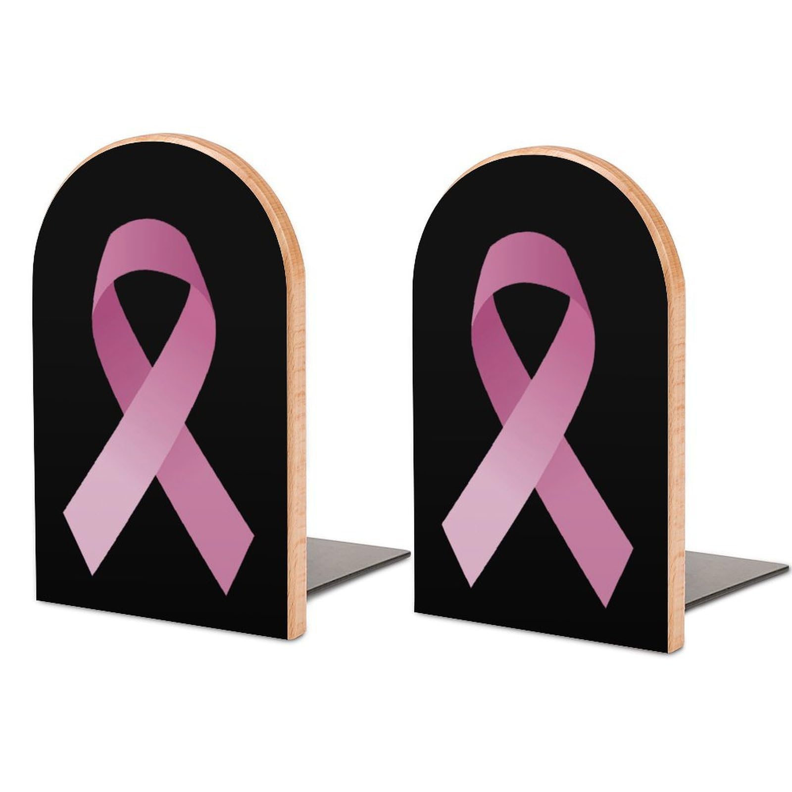 Awareness Ribbon Book Ends for Shelves Bookends Bookshelf Holder Stand Books Stopper Home Office Decor