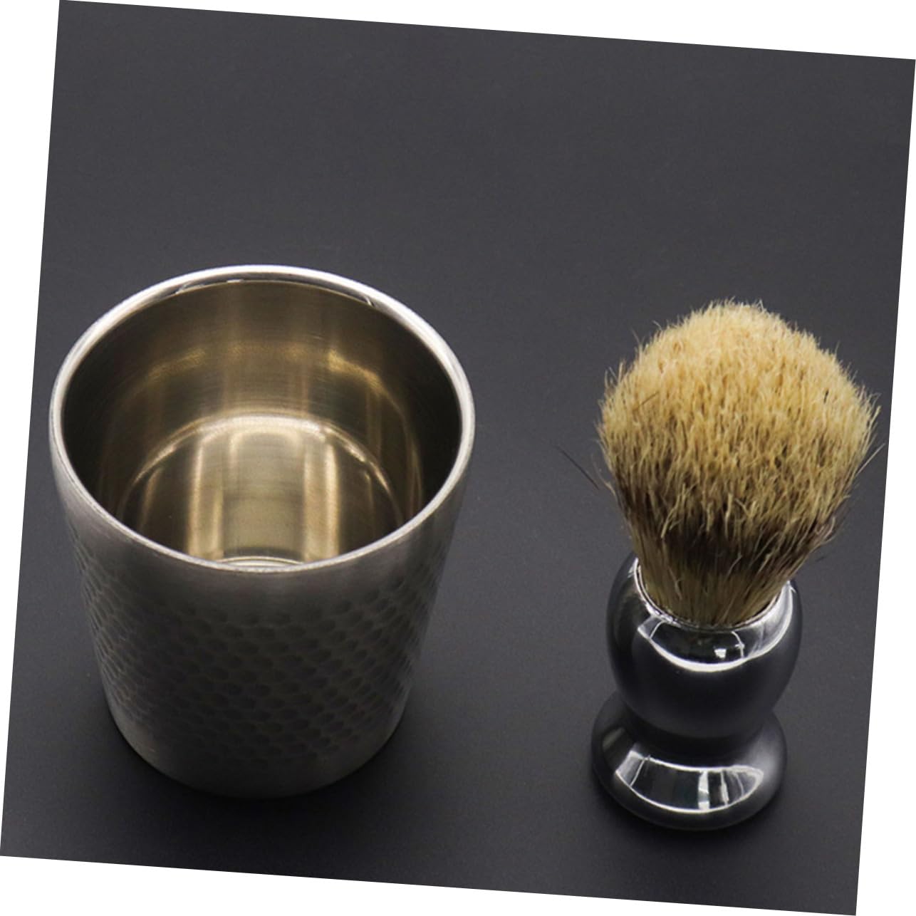 Angoily 3juegos Para Hombres Brocha y Bowl De Inoxidable Kit Práctico Para Afeitar Casa o Barbería Incluye Jabón y Cepillo De Cuidado Personal