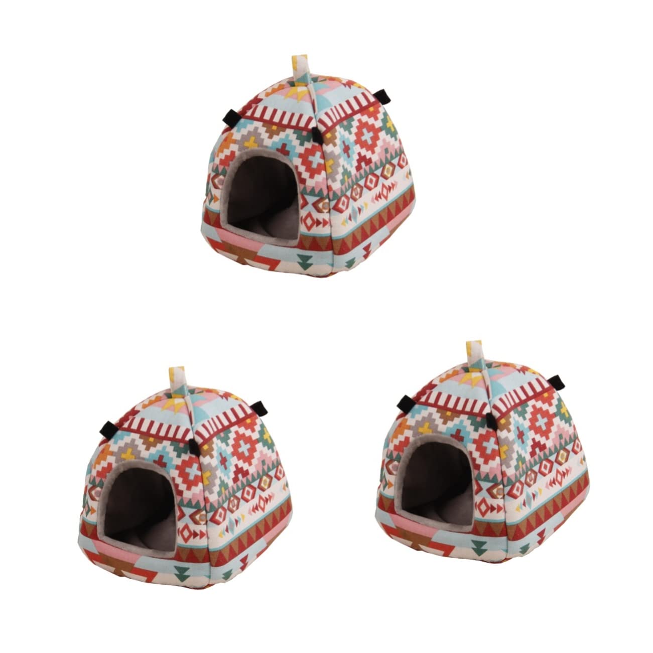DOITOOL 3stücke Pet Warm House Für Hamster Gemütliche Hängematte Für Winter Großer Farbenfroher Camping-Zelt-Stil Für Kleintiere Wie Meerschweinchen Chinchillas Und Mehr Einfach