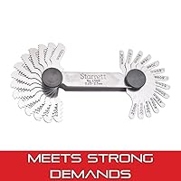 Vista 4 de Starrett Medidor de paso de tornillo de acero con dispositivo de bloqueo, ideal para trabajos de construcción y mejoras del hogar, rango