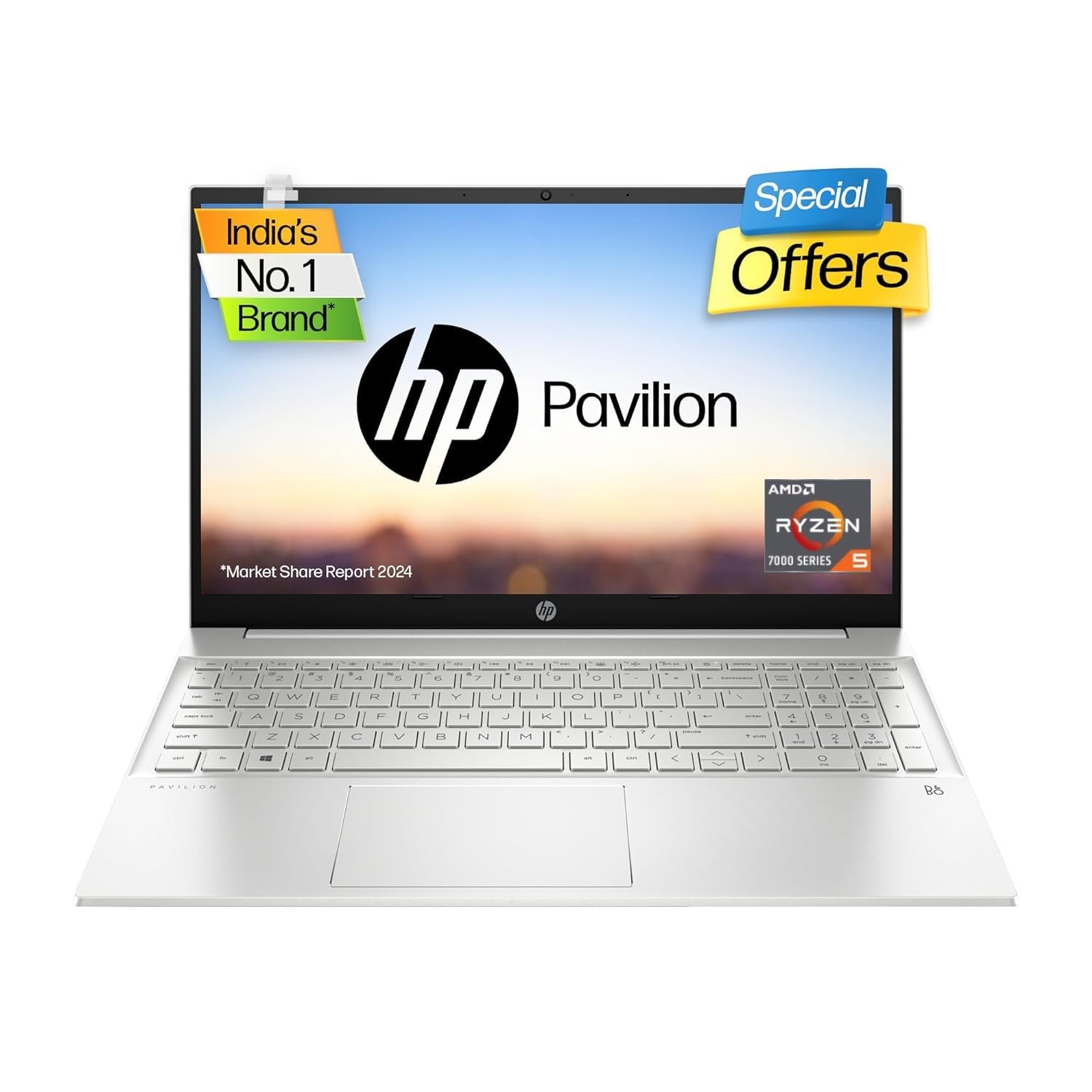 HP Pavilion 15 AMD Ryzen 5 7530U, 15.6-inch(39.6 cm), FHD, Anti