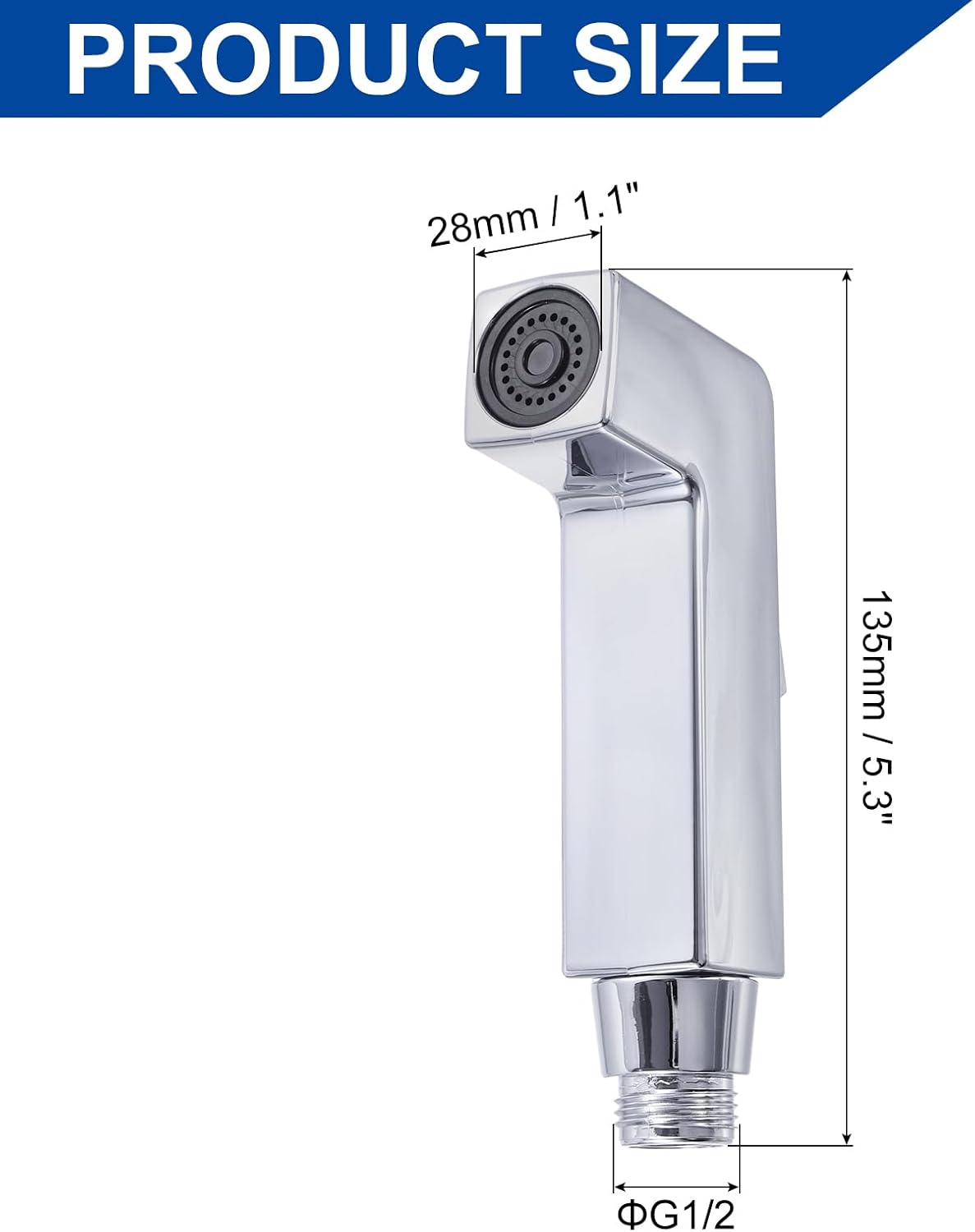 uxcell Bidet Sprayer, Pressurized Handheld Bidet Sprayer for Toilet, Jet Spray Bidet Attachment Bidet Toilet Sprayer Head for Kitchen Bathroom Toilet Flushing Washing, 7 Shape, Silver