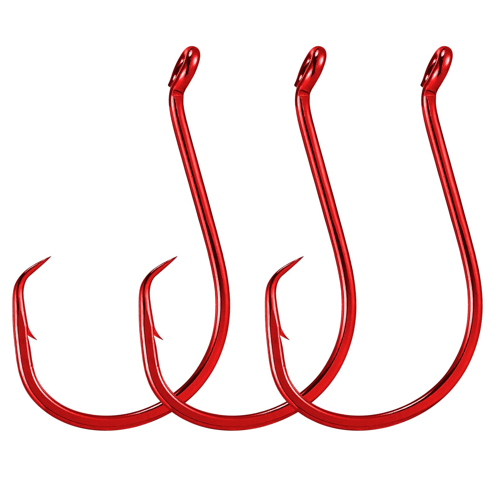 Dr.Fish Confezione da 100 ami circolari per polpo, ami da pesca in acqua salata e acqua dolce, #8-#10/0, offset, pesce gatto, tonno, striper, snapper, pesca alla spigola