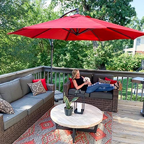 Abba Patio Offset Cantilever Hanging Umbrella #TOP28