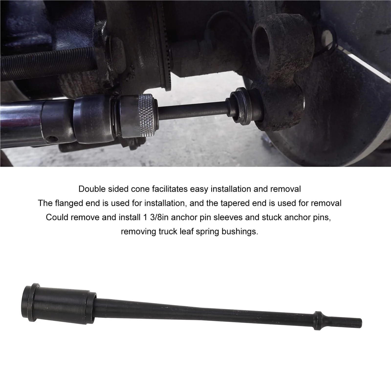 Destornillador neumático de bujes con pasador de anclaje largo 29450, herramienta compacta de extracción e instalación para remolque de camión Extractor de cubo de rueda Herramientas para el co