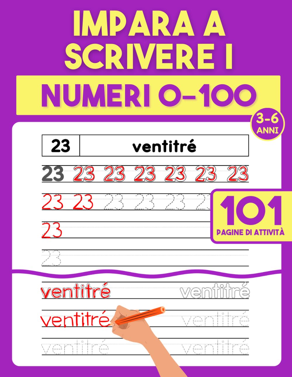 Impara a Scrivere i Numeri 0–100: Libro per Tracciare e Ricalcare i Numeri – Quaderno di Tracciamento per Bambini 3–6 Anni con Attività di Pregrafismo