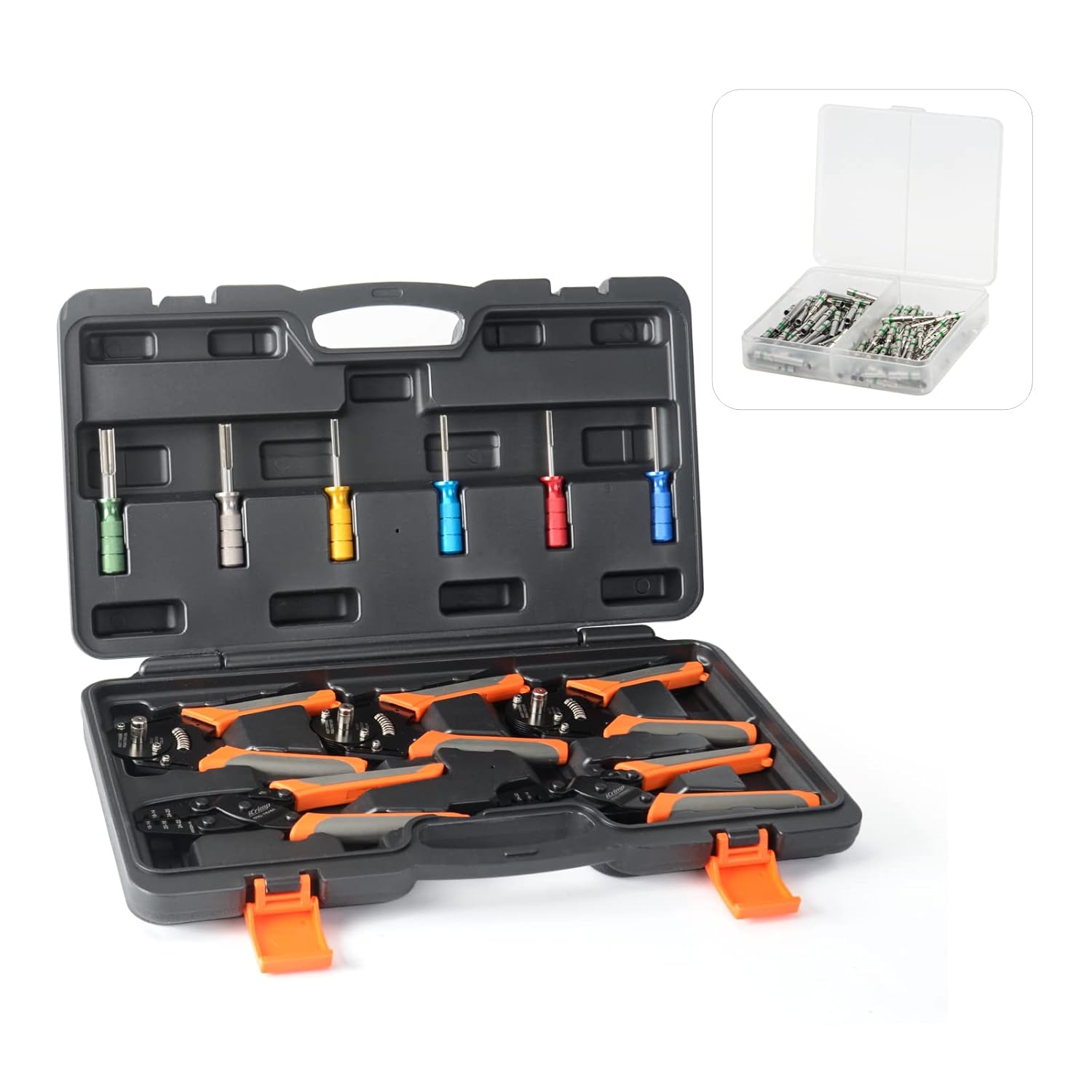 iCrimp Automotive Wiring Tool Kit and Size 16 Deutsch Solid Contact 100 Pack Bundle