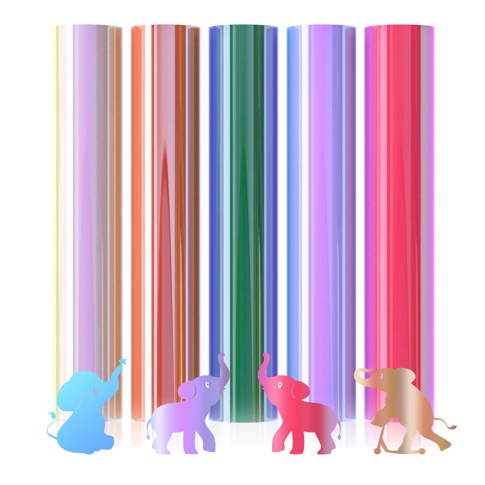 Stampcolour Christmas Adhesive Vinyl Craft Holographic Self Chameleon Opal Vinyl Sheets for Cricut, Silhouette and Cameo Cutters,Easy to Cut Weed, 12x12 Inch 5 Pcs