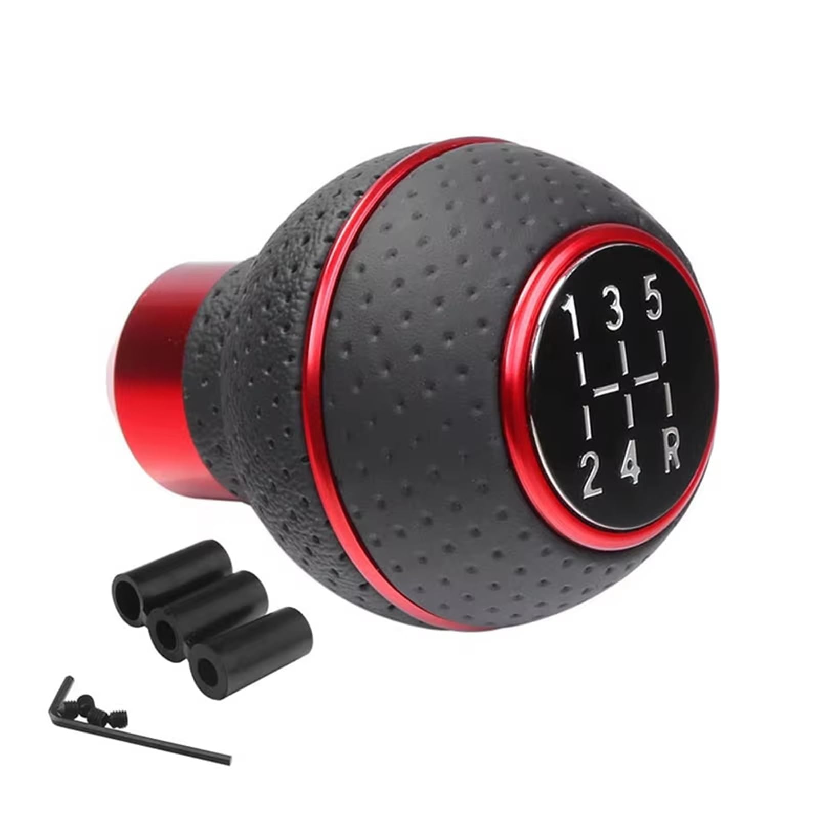 SCZMBLTLNV Car Gear Stick Knob 5 Speed Shift Knob Gear Stick Leather Shifter Lever Shifting Fit Most Manual Cars Trucks SUV Vehicle