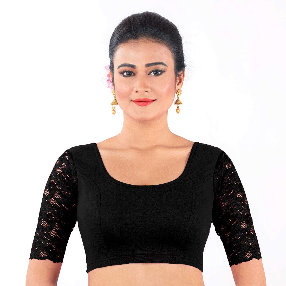 abhi Stretchable Net Sleeves Cotton Lycra Readymade Women Blouse-picture-55