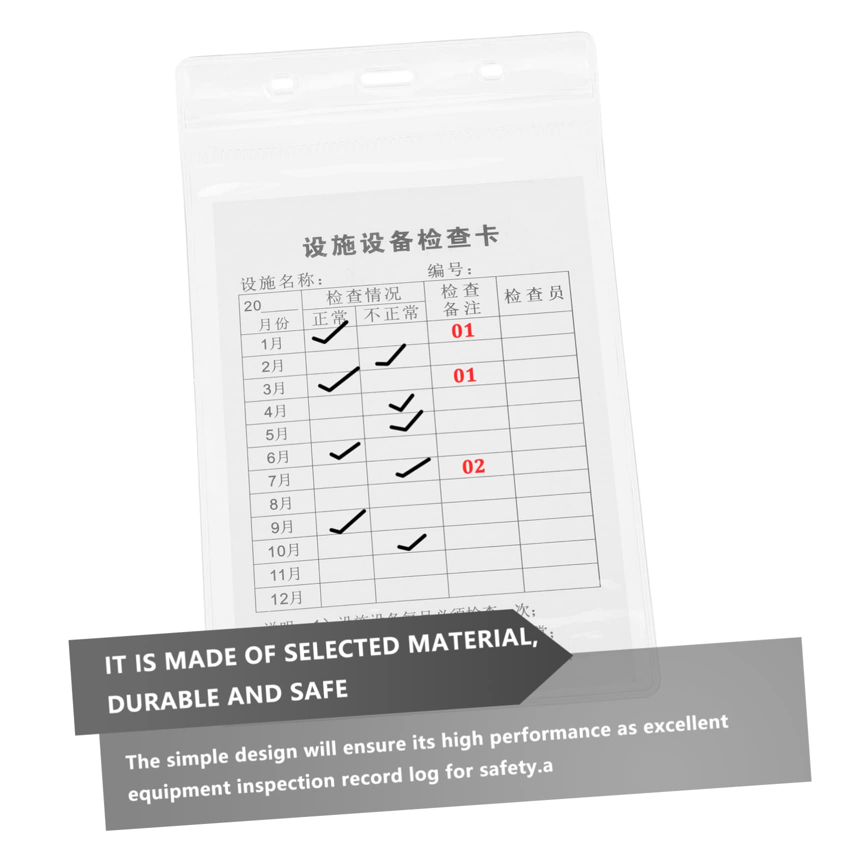 Alipis Long-lasting Equipment Inspection Cards Set 20 Pieces Inspection Tags Wire Easy Install Use for Safety Environment