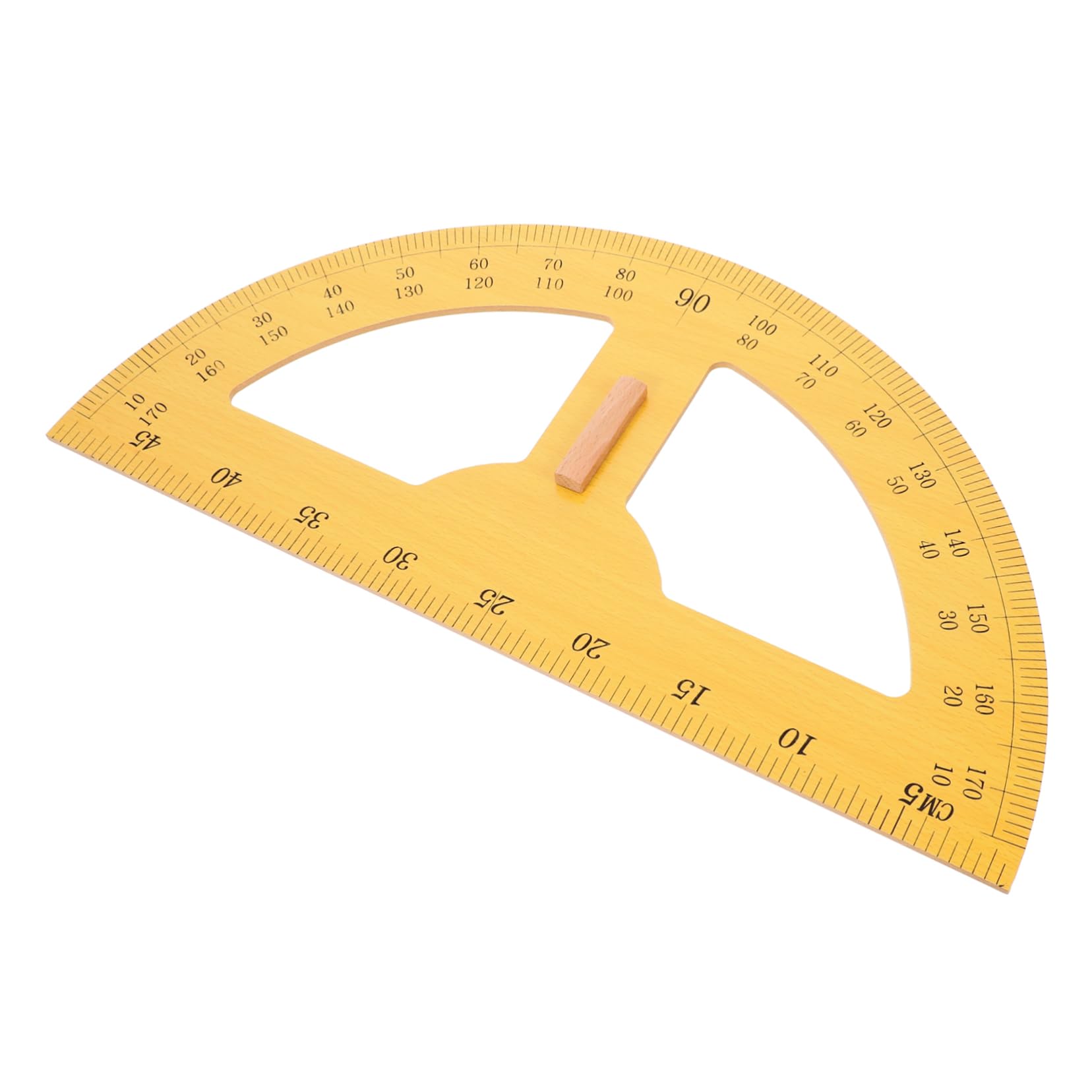 Hohopeti Transportador de Enseñanza Semicircular Grande 180 Grados Madera Resistente Medición Precisa para Dibujo Escolar Papelería para Profesores