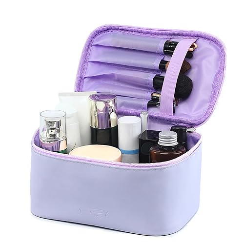 Miniatura 2 de Meiyuuo Bolsa de maquillaje grande para mujeres y niñas, bonita bolsa de viaje con cremallera, organizador de artículos de tocador para artículos