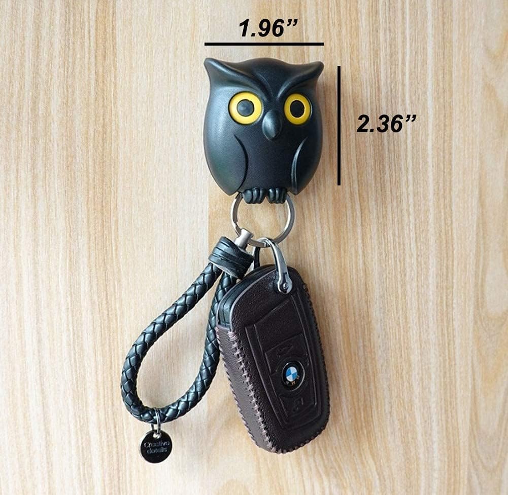 Night Owl Key Holder - Hoot Holder Keys, Night Owl Magnetic Wall Key, Cute Owl Key Holder, Creative Automatic Open Close Eyes Owl Keychain Holder, Key Hanger Storage Hook Hanging Key (6PCS D)