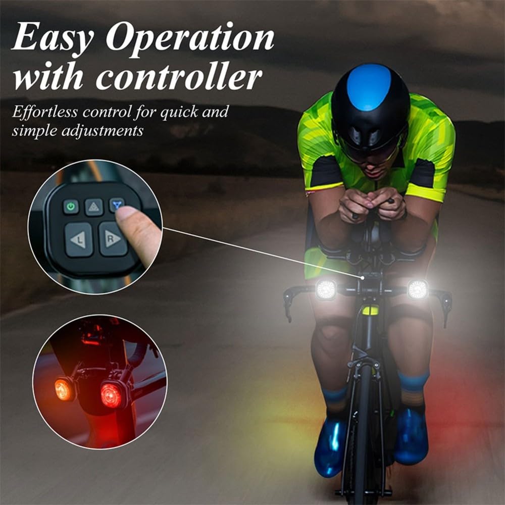 di Luci per Bicicletta Intelligente 2Pack, Luci Anteriori e Segnali di Svolta, Luci Anteriori e Posteriori Sincronizzate con per La Guida Notturna.