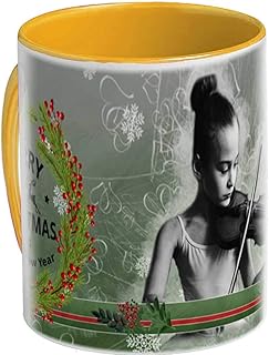 Personaliza con tu foto y texto. Taza de regalo para padres, color amarillo naranja