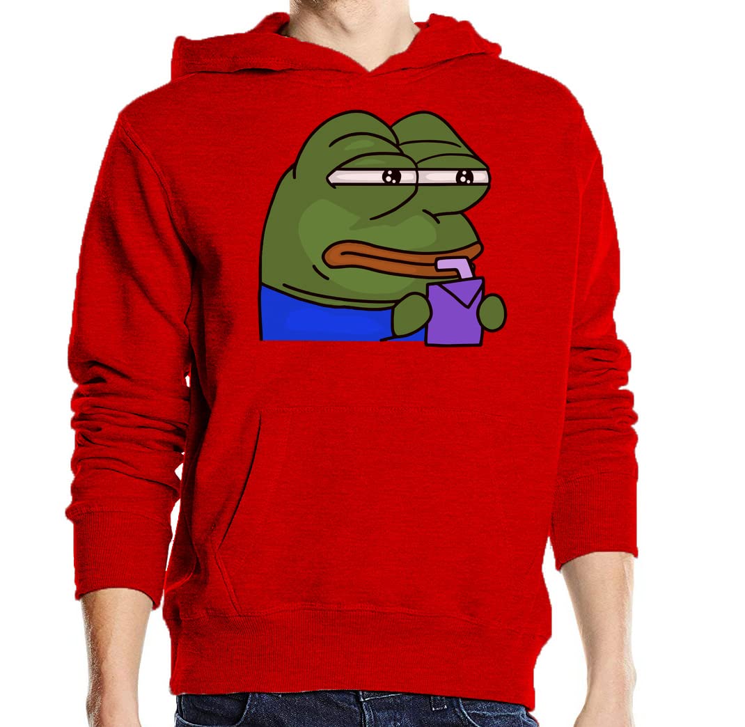 Sweat Pepe The Frog Rouge Ultra Confortable en Coton Doux avec Grande Capuche - 3