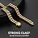 Mens Gold Plated Cuban Link Chain, Miami Cuban Chain Necklace for Men, 7mm Wide Hip Hop Mens Jewelry, 22