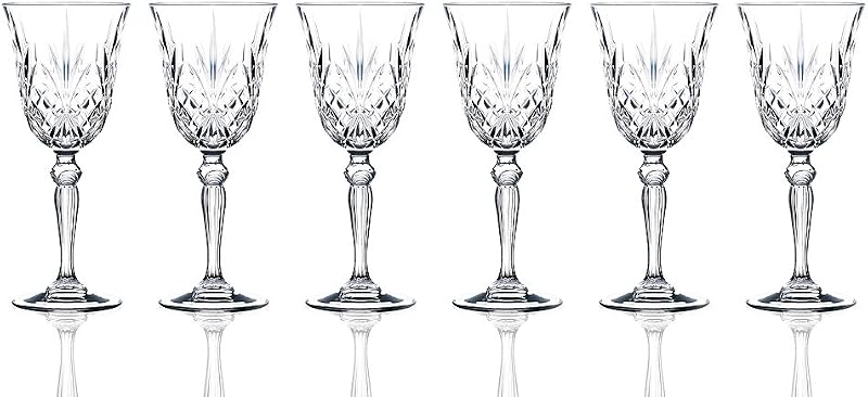 Lorren Home Trends Melodia Crystal Wine Glass Set of 6