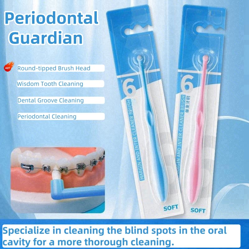 Image of Inralimot Unique End Tuft Toothbrush, Small - Head Orthodontic Brush - Ultra Soft for Precise Braces, Implants & Teeth Cleaning