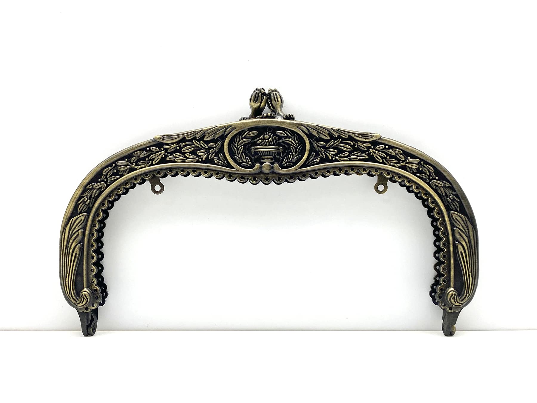 Fermoir de sac à main vintage en bronze solide 16,5x10 cm cadre métallique rétro D28