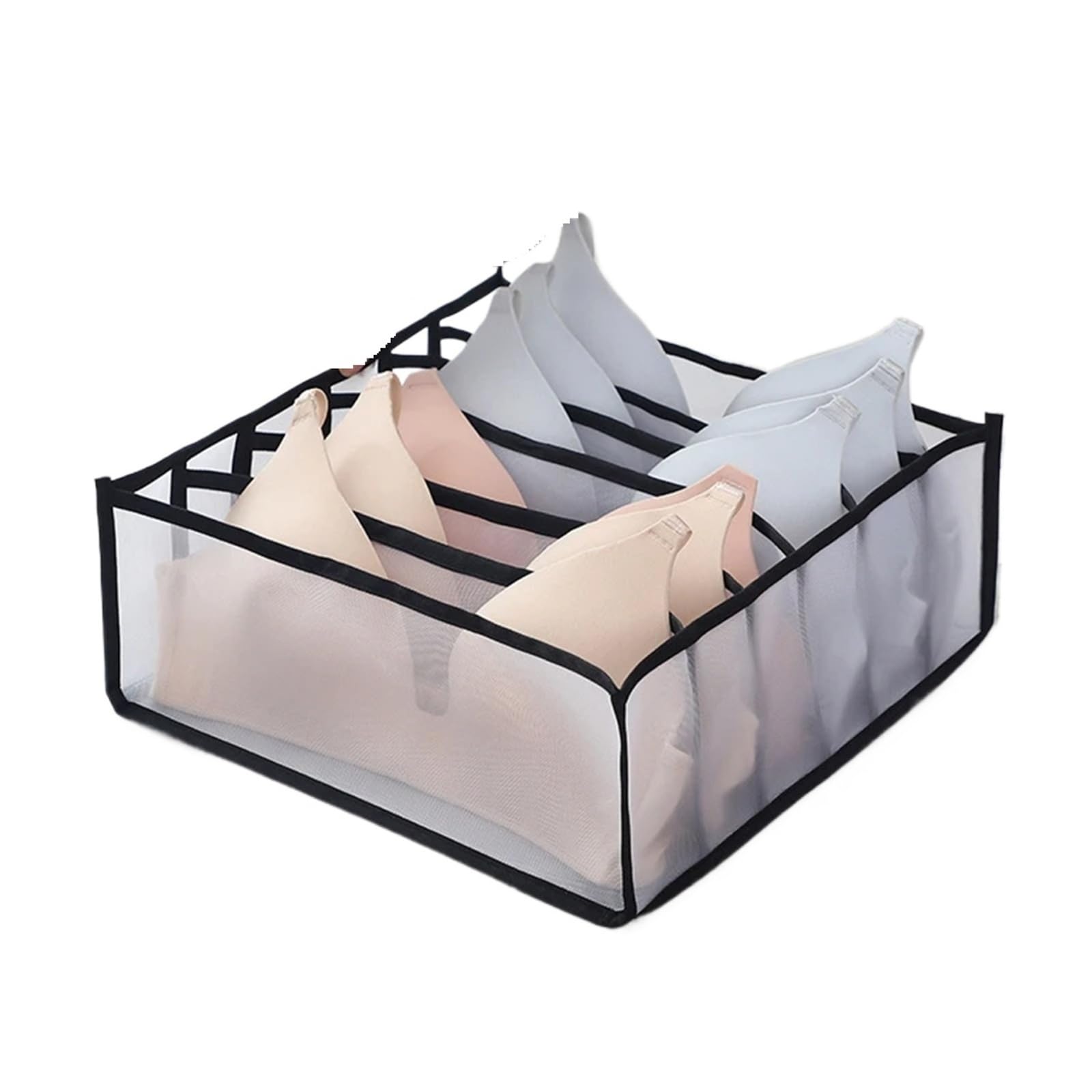 LADFRTYU Sock Storage Box Closet storage box folding underwear partition drawer jeans wardrobe clothes(Dark Khaki,Color08)