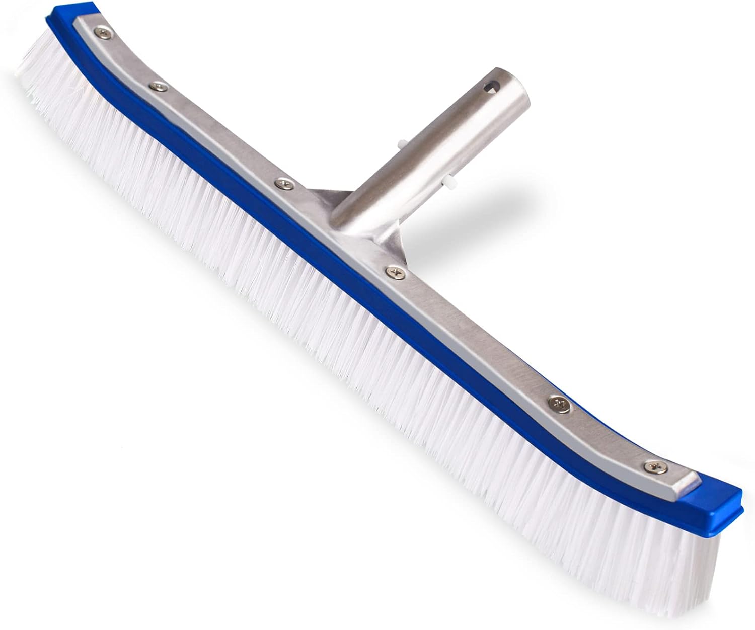 Pool Brush for Cleaning Pool Walls, inifus 18" Heavy Duty Vinyl line Swimming Pool Brush Head with Aluminum Backed,Pool Scrub Brush with EZ Clip & Nylon Bristles (Pole not Included)