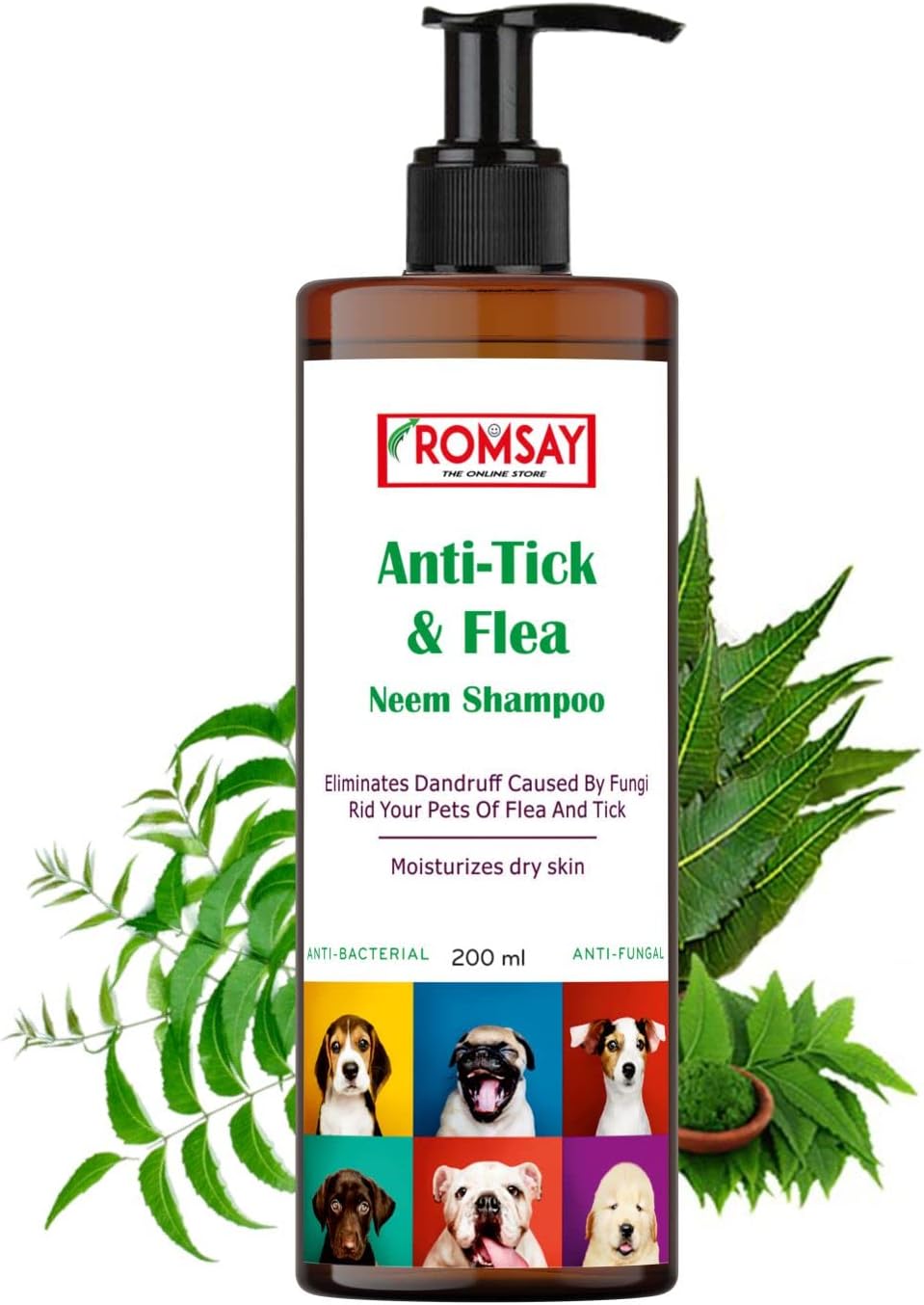 Buy ROMSAY AntiTick & Flea Neem Shampoo for Dog & Cat Flea and Tick