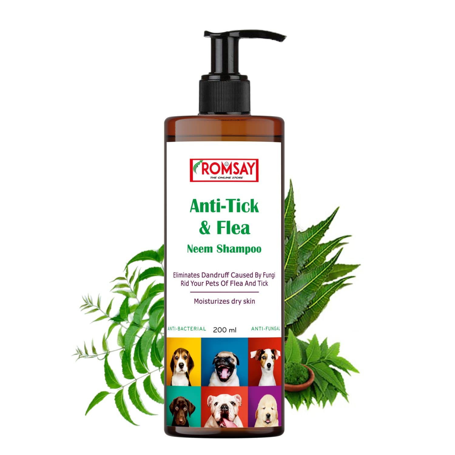 Buy ROMSAY AntiTick & Flea Neem Shampoo for Dog & Cat Flea and Tick