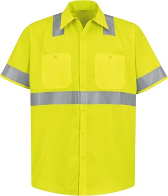 Red Kap Mens Hi Visibility Class 2 Level 2 Work Shirt