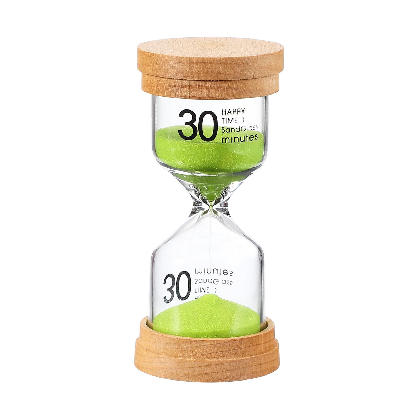 Minuteur à sable 30 minutes PATIKIL en verre et bois vert