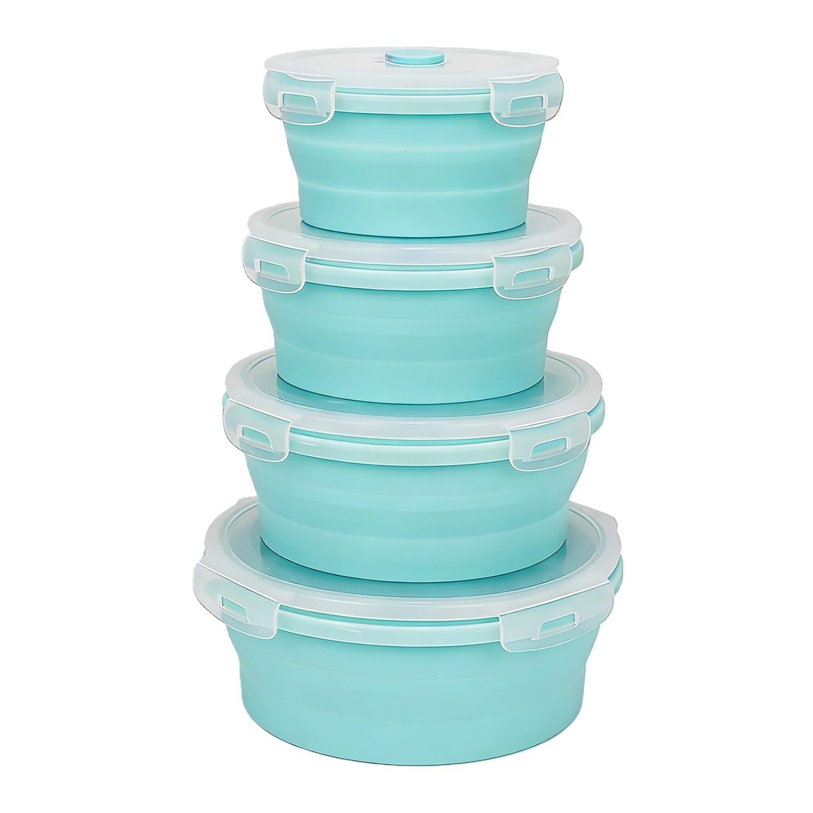 LUCKGONI Flexible Stretchable Silicones Food Storage Container Set For Kitchen Microwave Fridge Dishwasher Safe Food Carriers