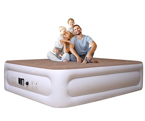 Etto Air Mattress Queen with Built in Pump, 18 inch