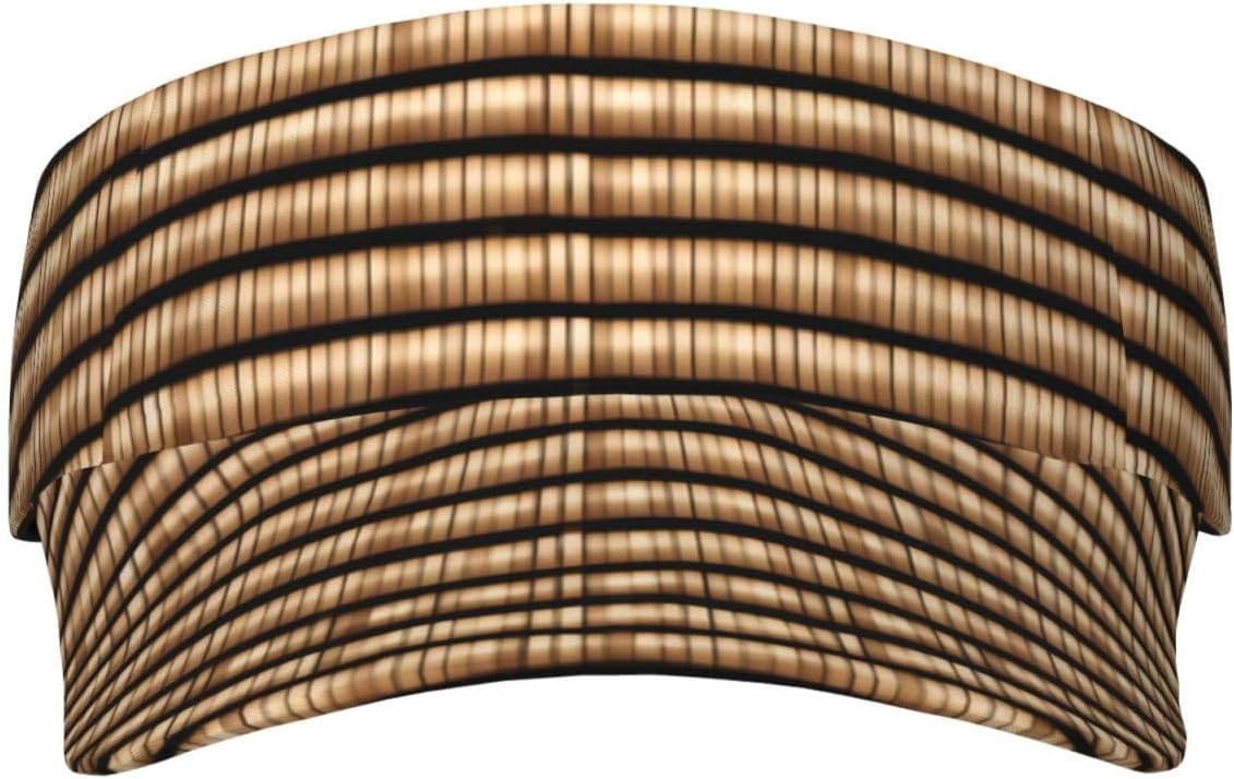 Wicker Woven Pattern Print Sports Sun Visor Hats Adjustable Running Golf Tennis Sun Cap for Women Men Black