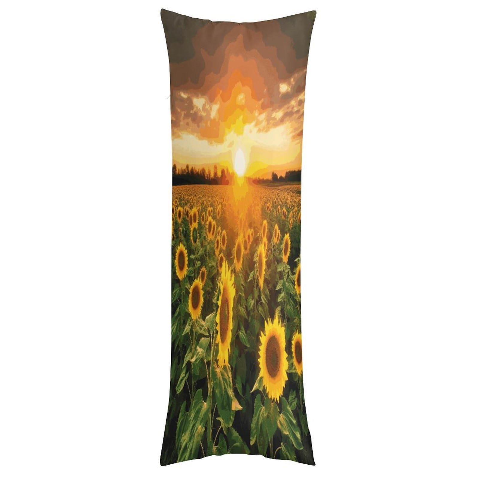 LDGSUPH Sunflower Field Sunset Pillow Cases Soft Pillowcase with Invisible Zipper Wrinkle Resistant Pillow Covers Breathable Removable Pillow Protector for Bed Sofa Car 20"x54"