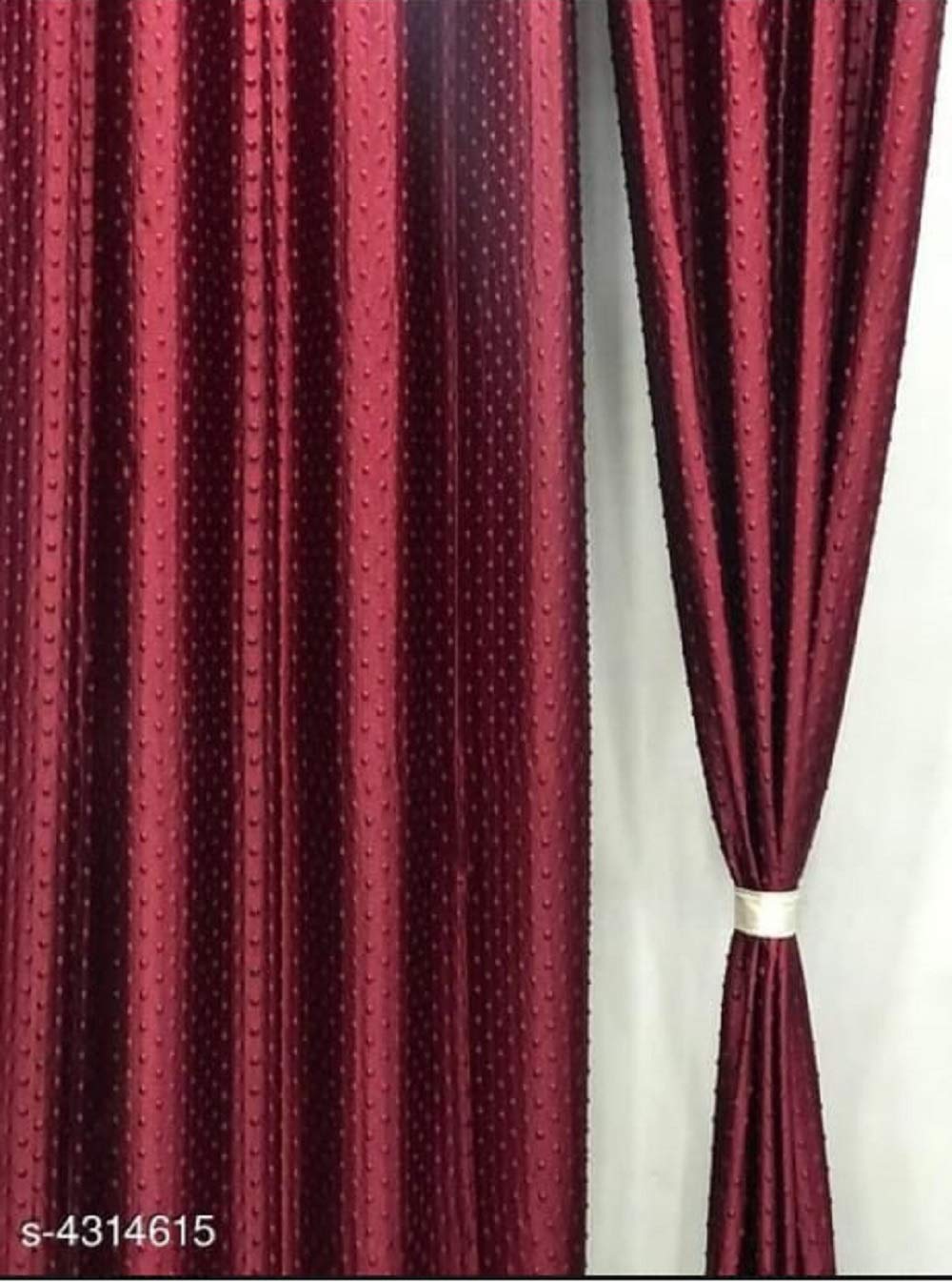 JME Long Crush Fabrics Punching Curtains for Door/Long Door/ Window Set of 2 (Punching, Coffee) (4 x 7 Feet)